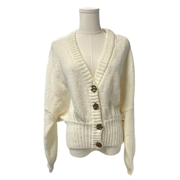 Farm Rio Off-White Bubble Knit Cardigan - Picture 2 of 7